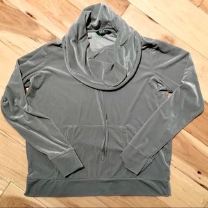 RL Cowl Neck Velour Sweater